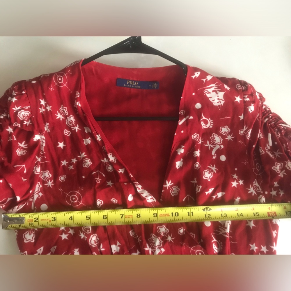 Polo Ralph Lauren Pippa Middleton Red Floral Wrap Dress with Nautical Print - Picture 10 of 10